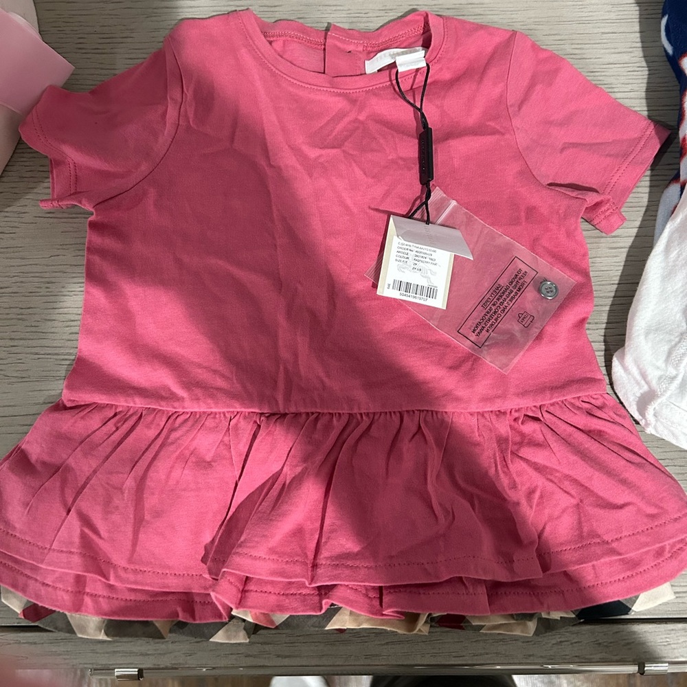 Brand new with tags Burberry peplum tshirt 2t